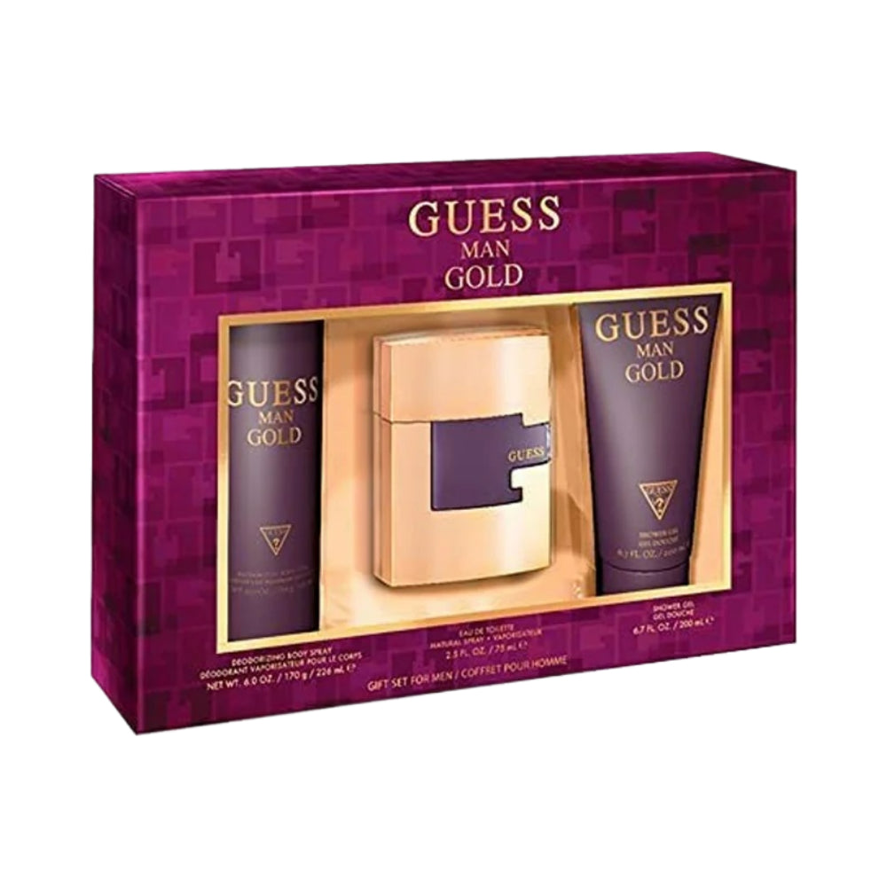 Guess Man Gold 3 Piece Eau de Toilette 75ml