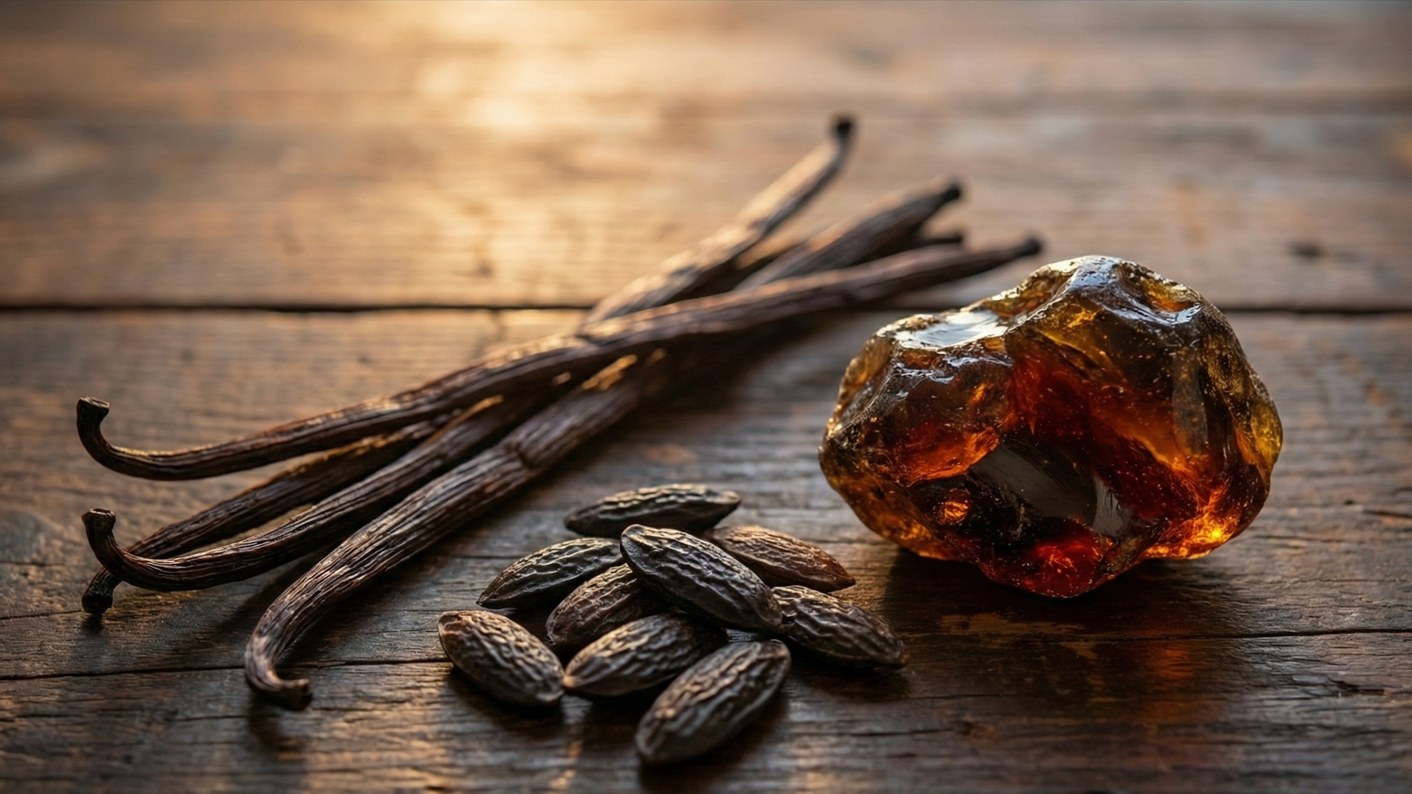 Ingredients in a perfume with amber notes