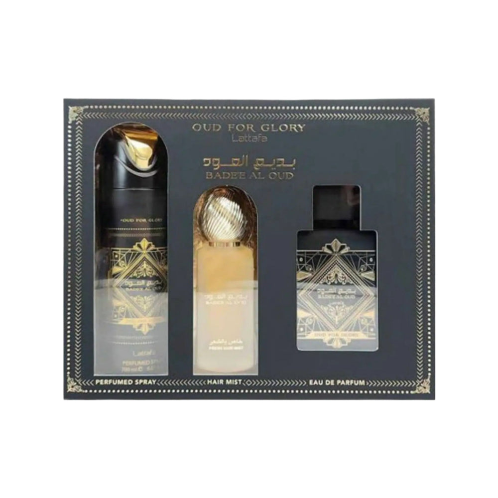 Lattafa Bade'e AL Oud for Glory 3 Piece Eau De Parfum